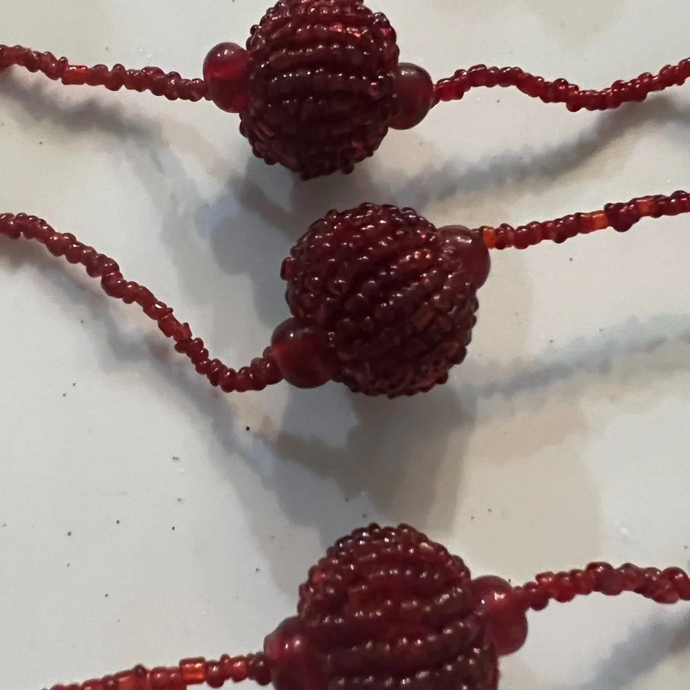9ft red beaded garland